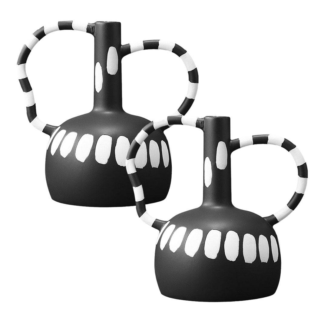 SOGA 2X 26.5x17cm Ornament Vase with Polka Dot Handicraft Decorations in Living Room Home Decor $ 155.50