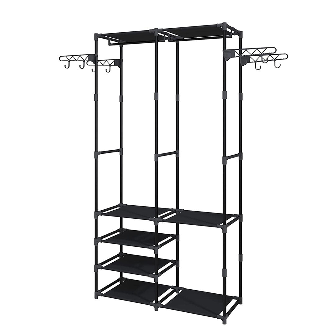 SOGA 90x35cm Hanging Clothes Rack Storage w/ 4 Layer Organizer and Side Hooks $ 66.90