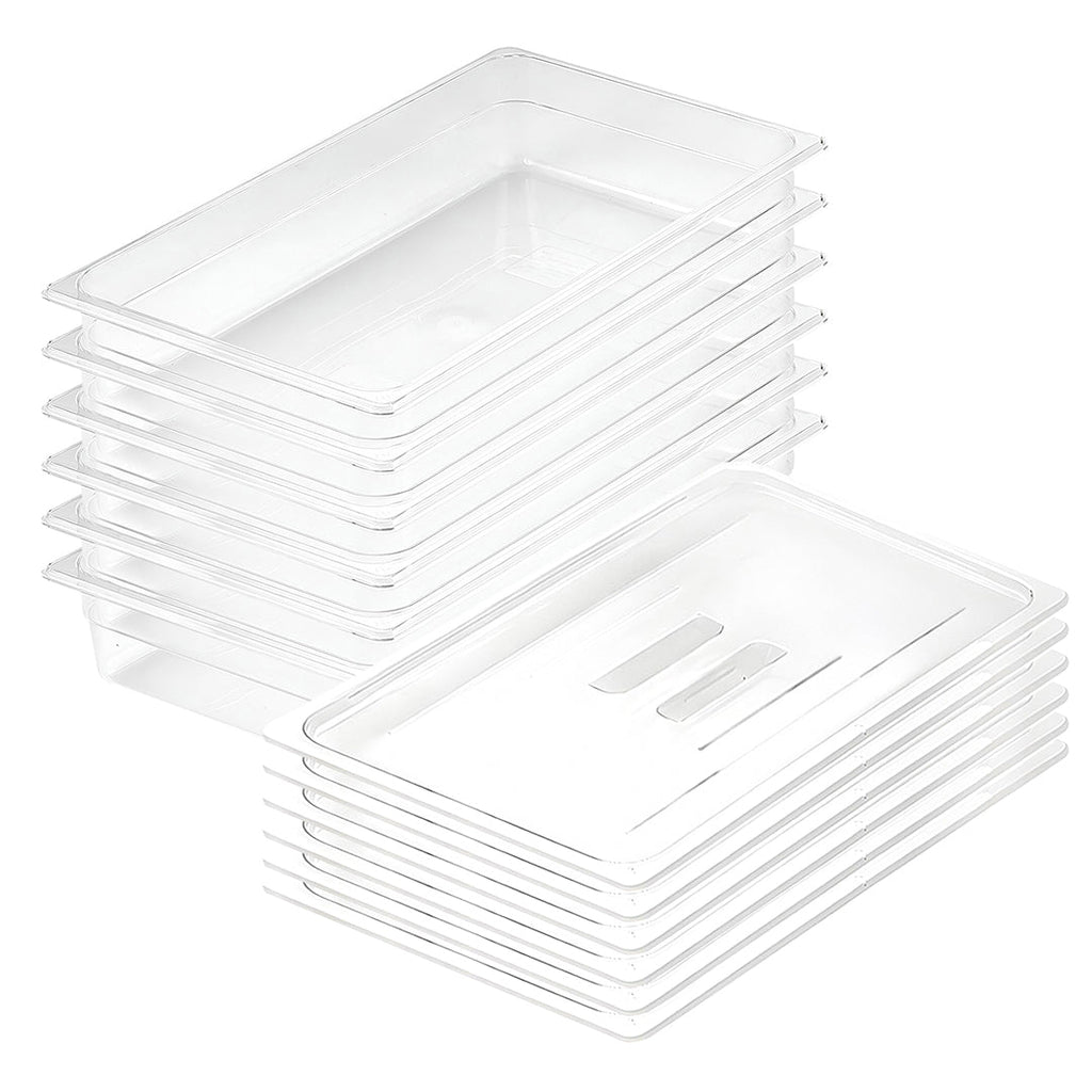 SOGA 100mm Clear Gastronorm GN Pan 1/1 Food Tray Storage Bundle of 6 with Lid $ 335.50