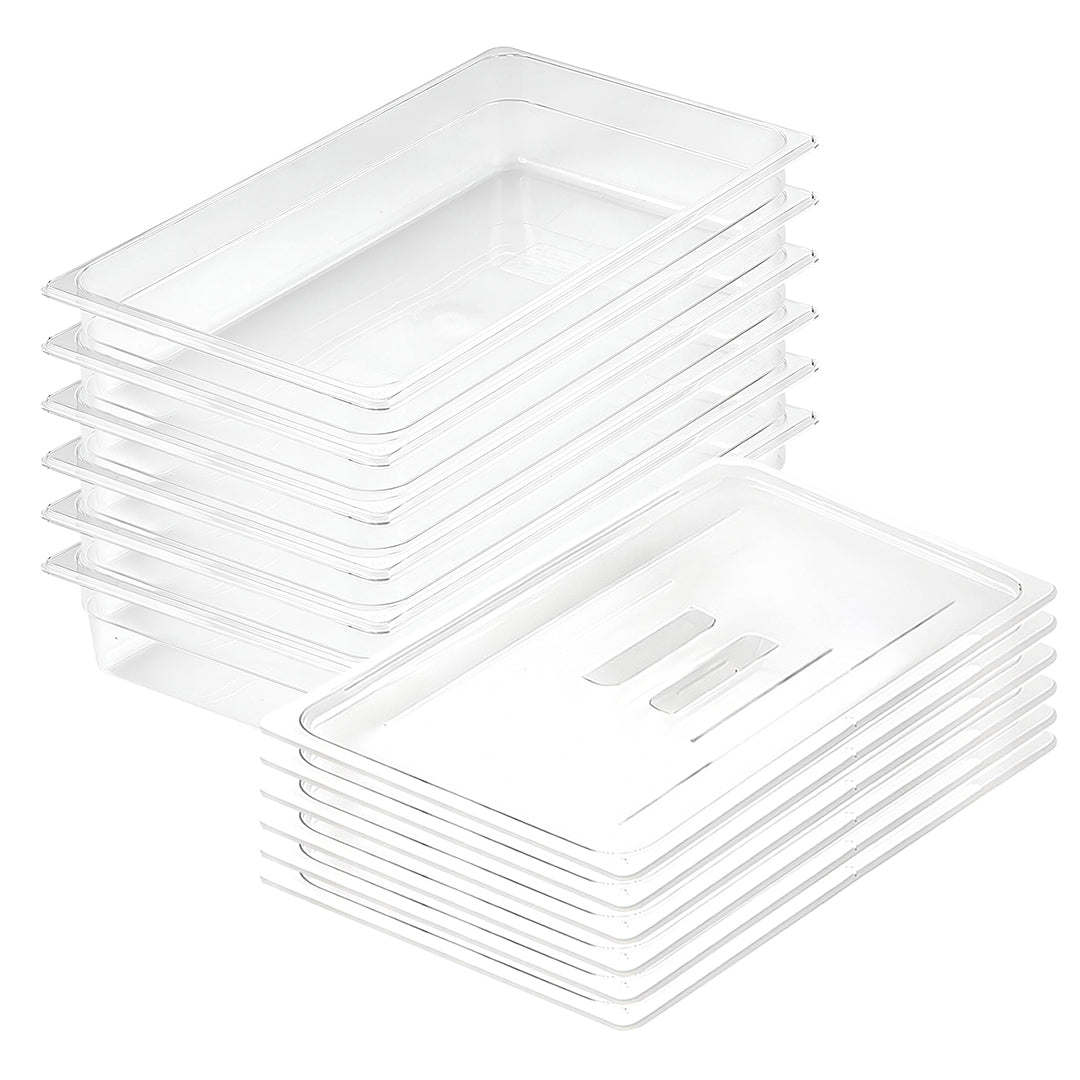 SOGA 100mm Clear Gastronorm GN Pan 1/1 Food Tray Storage Bundle of 6 with Lid $ 335.50