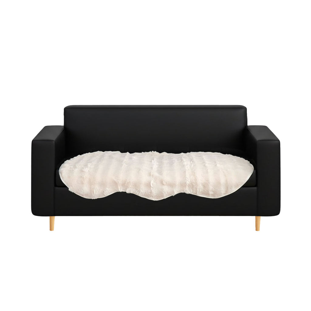 SOGA Three-seater White Faux Fur Throw Blanket 90x210cm Polyester $ 84.50