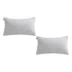 SOGA 2X 35cm Throw Pillow Beige Gray Lumbar Embroidered Decorative Cover Stitch for Home Decor