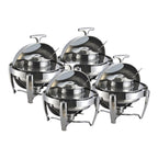 SOGA 4X 6.5L Stainless Steel Round Soup Tureen Bowl Station Roll Top Buffet Chafing Dish Catering Chafer Food Warmer Server $ 1013.50