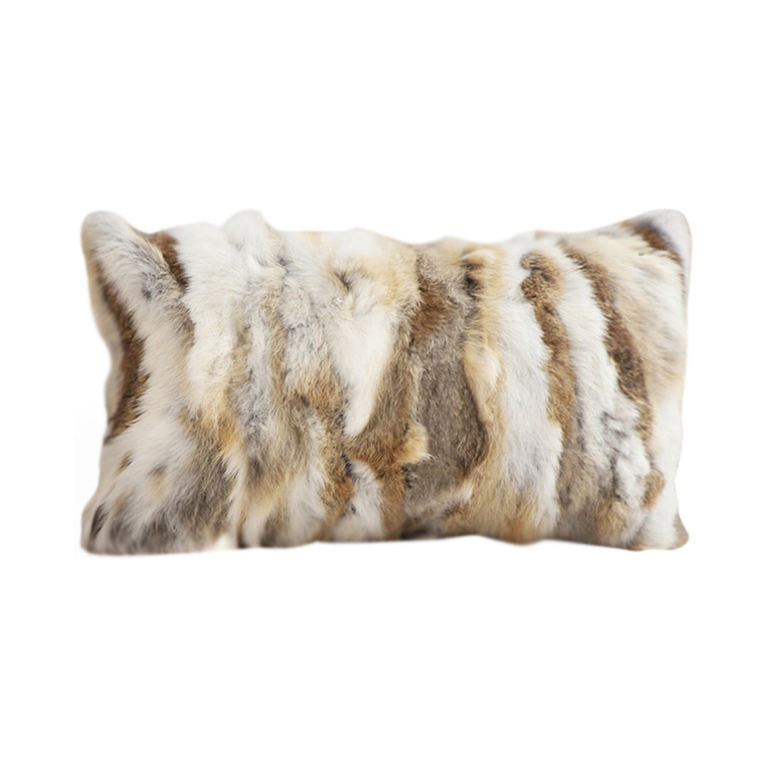 SOGA 30cm Throw Pillow Coffee Rabbit Fur Lumbar Warm Cozy Decorative Cushion Home Decor $ 77.90