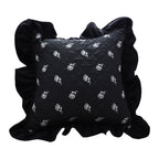 SOGA 45cm Throw Pillow Black Ruffled Square Decorative Cushion for Rose Lovers Cozy Home Decor $ 55.50