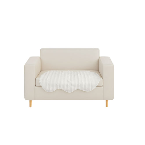 SOGA One-seater White Faux Fur Throw Blanket 90x90cm Polyester $ 72.50