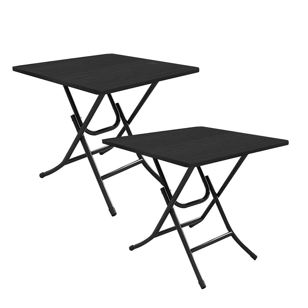 SOGA 2X Black Dining Table Portable Square Surface Space Saving Folding Desk with Lacquered Legs Home Decor $ 161.90