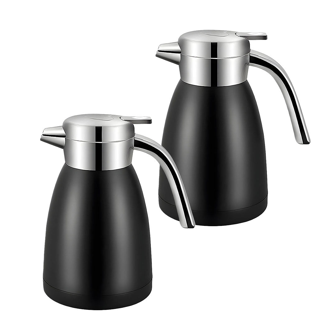 SOGA 2X 1.8L Stainless Steel Water Bottle Insulated Vacuum Flask Water Coffee Jug Thermal Black $ 118.50
