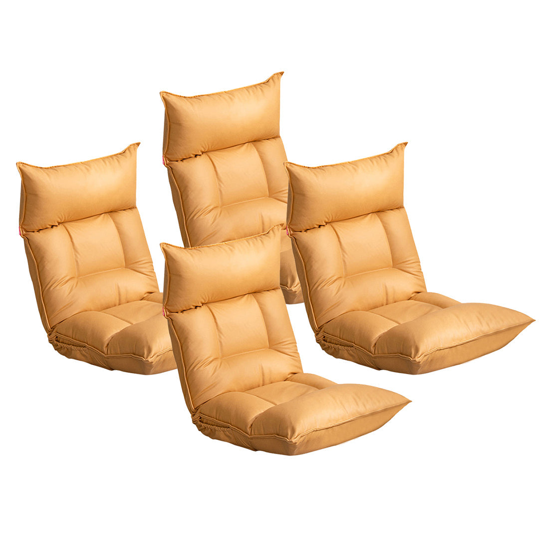 SOGA 4X Yellow Lounge Recliner Lazy Sofa Bed Tatami Cushion Collapsible Backrest Seat Home Office Decor $ 573.90