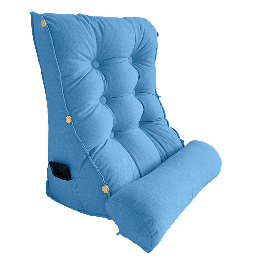 SOGA 45cm Blue Triangular Wedge Lumbar Pillow Headboard Backrest Sofa Bed Cushion Home Decor $ 83.50