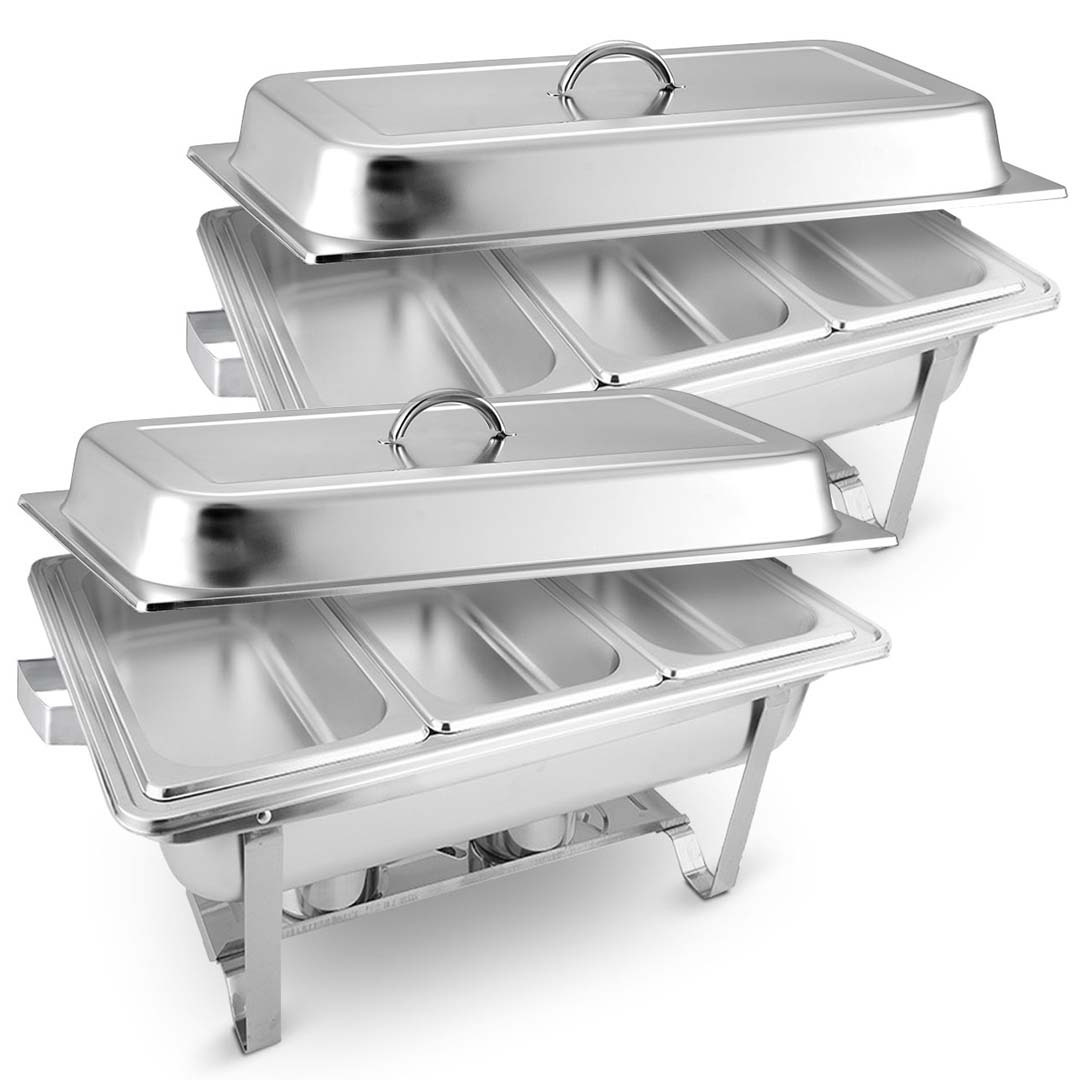 SOGA 2X 3L Triple Tray Stainless Steel Chafing Food Warmer Catering Dish $ 336.50