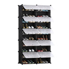 SOGA 10 Tier 2 Column Shoe Rack Organizer Sneaker Footwear Storage Stackable Stand Cabinet Portable Wardrobe with Cover $ 127.90