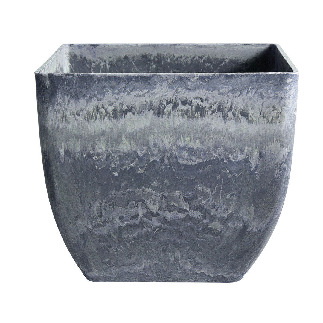 SOGA 27cm Weathered Grey Square Resin Plant Flower Pot in Cement Pattern Planter Cachepot for Indoor Home Office $ 49.90
