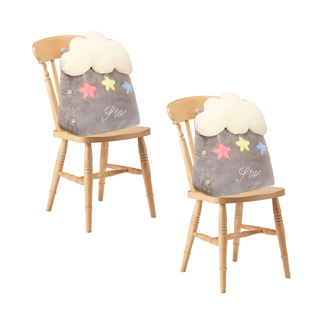 SOGA 2X Grey Cute Cloud Cushion Soft Leaning Lumbar Wedge Pillow Bedside Plush Home Decor $ 114.50