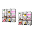 SOGA 2X Black Portable 9-Cube Storage Organiser Foldable DIY Modular Grid Space Saving Shelf $ 193.90