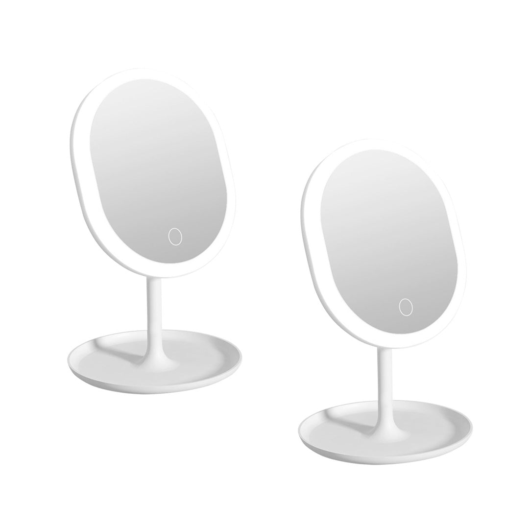 SOGA 2X 20cm White Rechargeable LED Light Makeup Mirror Tabletop Vanity Home Decor $ 65.50