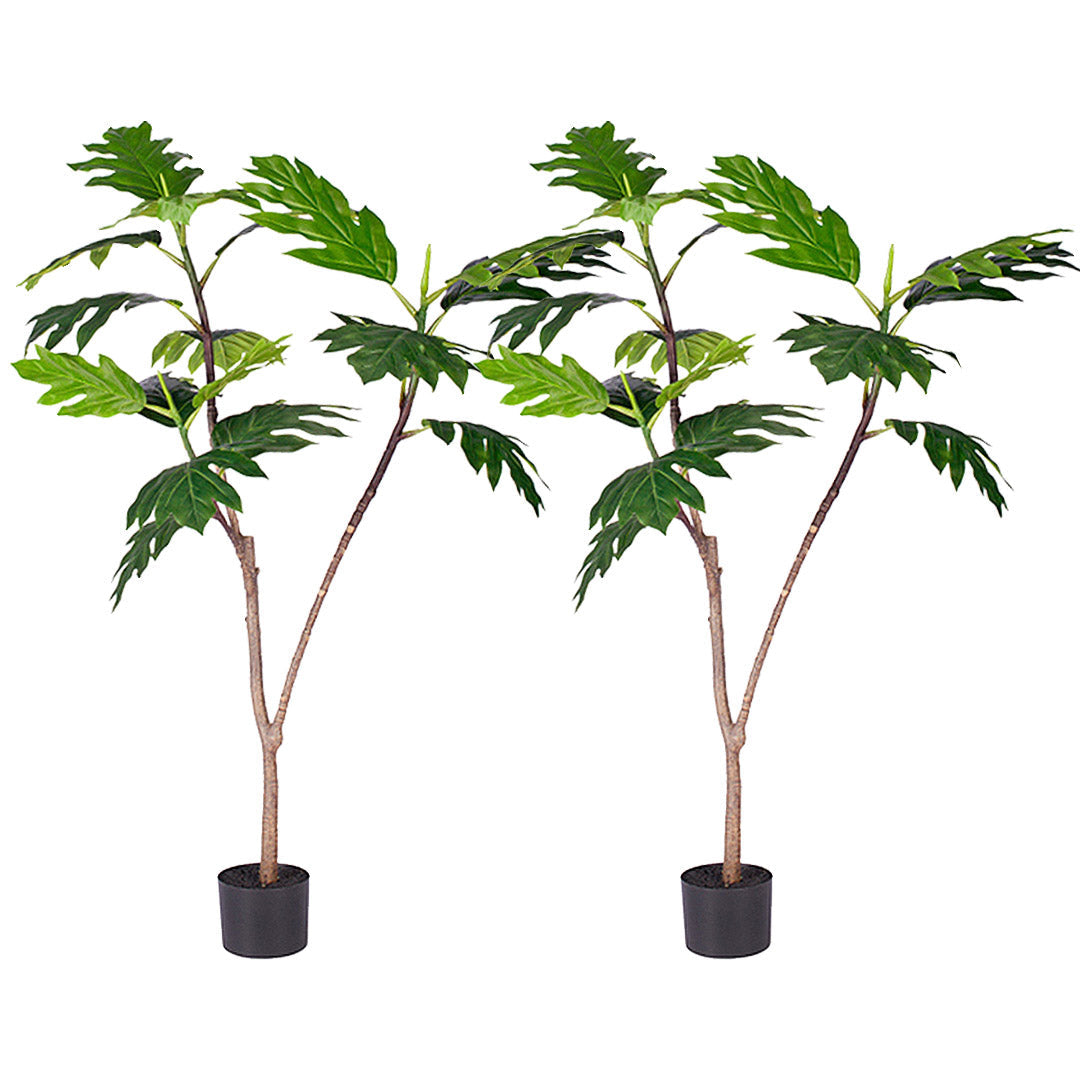 SOGA 2X 120cm Artificial Natural Green Split-Leaf Philodendron Tree Fake Tropical Indoor Plant Home Office Decor $ 280.90