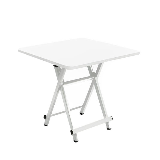 SOGA White Dining Table Portable Square Surface Space Saving Folding Desk with Lacquered Legs  Home Decor
