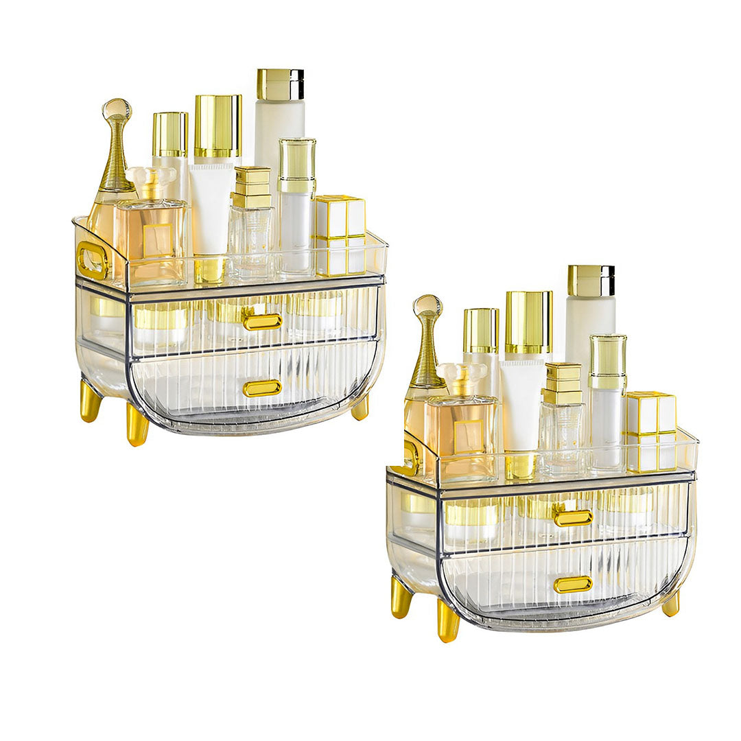 SOGA 2X 3 Tier Transparent Multifunctional Countertop Cosmetic Storage Makeup Skincare Holder Jewelry Cabinet Bathroom Desk Drawer Vanity Organiser $ 112.50