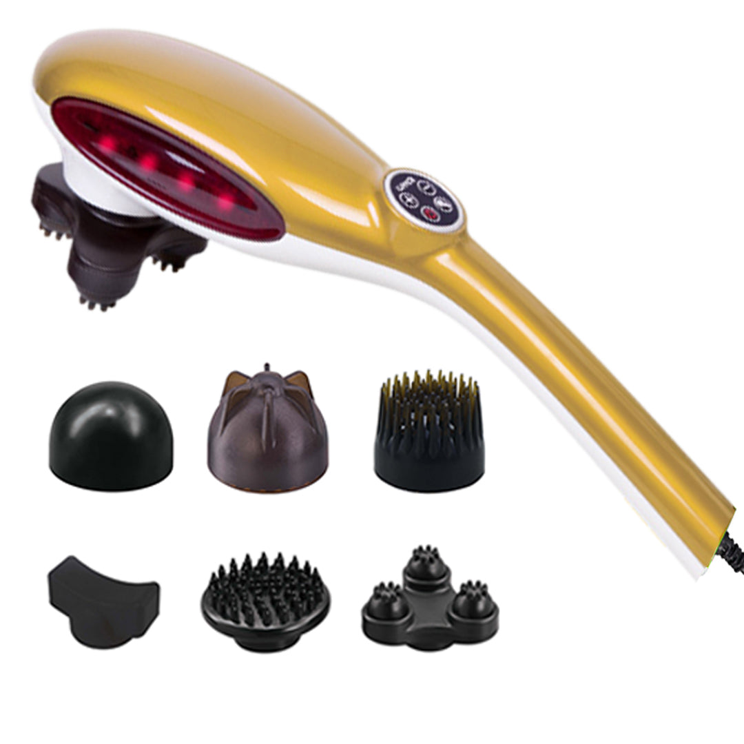 SOGA 6 Heads Portable Handheld Massager Soothing Stimulate Blood Flow Shoulder Yellow $ 82.50