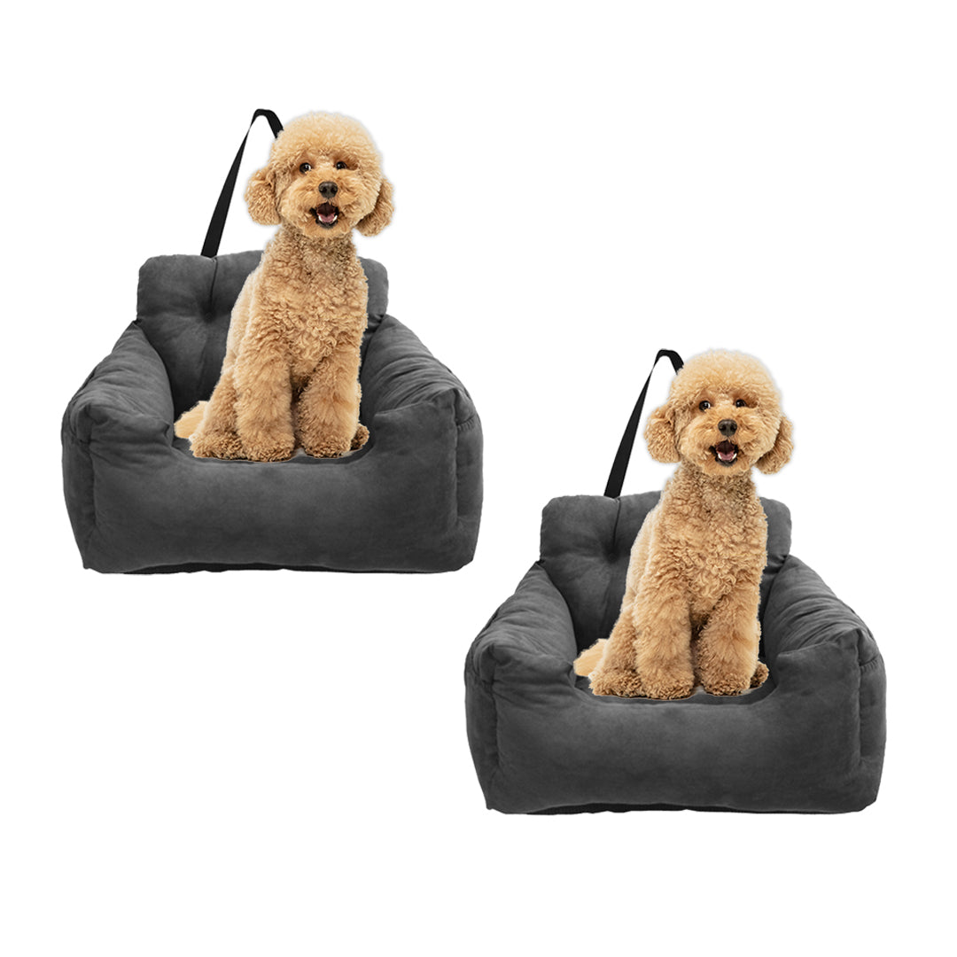 SOGA 2X Grey Pet Car Seat Sofa Safety Soft Padded Portable Travel Carrier Bed $ 172.90