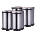 SOGA 4X Foot Pedal Stainless Steel Rubbish Recycling Garbage Waste Trash Bin 10L U