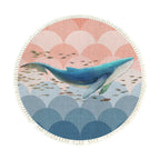 SOGA 120cm Round Tassels Whale Print Area Rugs Home Decor $ 73.50