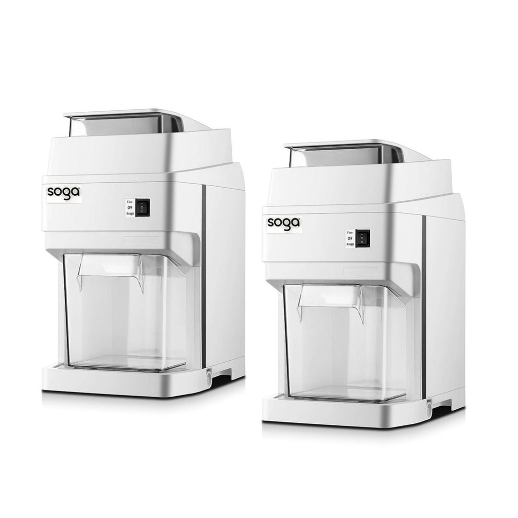 SOGA 2X 300 Watts Electric Ice Shaver Crusher Slicer Snow Cone Maker Commercial Tabletop Machine 120kgs/h White $ 1573.50