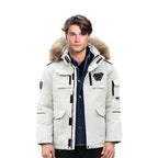 abbee White Winter Fur Hooded Down Jacket Stylish Lightweight Quilted Warm Puffer Coat $ 177.90