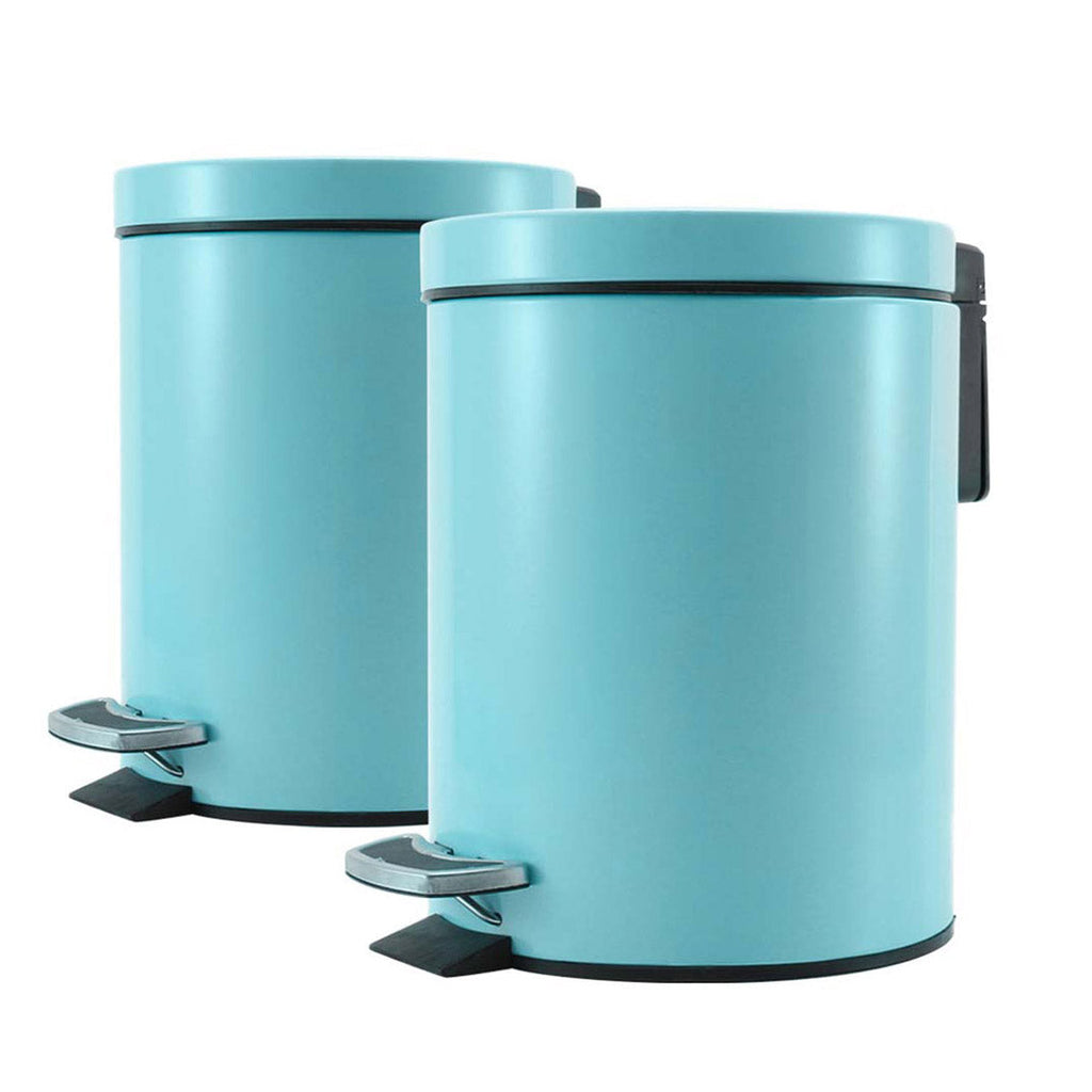 SOGA 2X Foot Pedal Stainless Steel Rubbish Recycling Garbage Waste Trash Bin Round 7L Blue $ 107.90