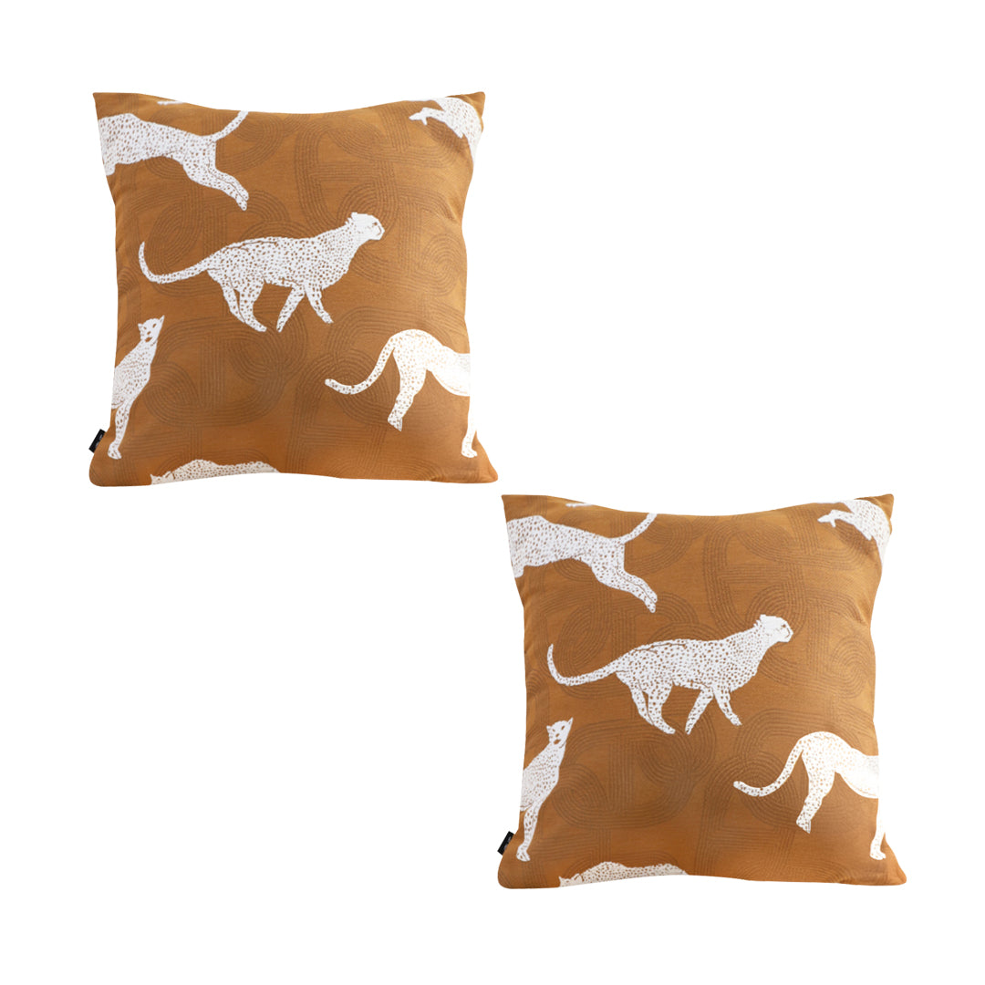 SOGA 2X 50cm Throw Pillow Brown and White Cheetah Animal Print for Home Décor $ 140.50