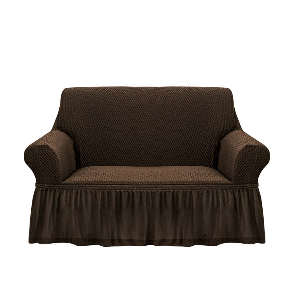 SOGA 2-Seater Coffee Sofa Cover with Ruffled Skirt Couch Protector High Stretch Lounge Slipcover Home Decor $ 84.50