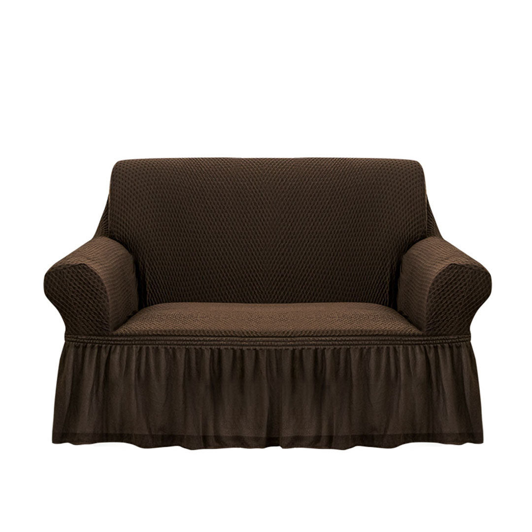 SOGA 2-Seater Coffee Sofa Cover with Ruffled Skirt Couch Protector High Stretch Lounge Slipcover Home Decor $ 84.50