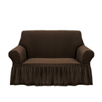 SOGA 2-Seater Coffee Sofa Cover with Ruffled Skirt Couch Protector High Stretch Lounge Slipcover Home Decor $ 84.50