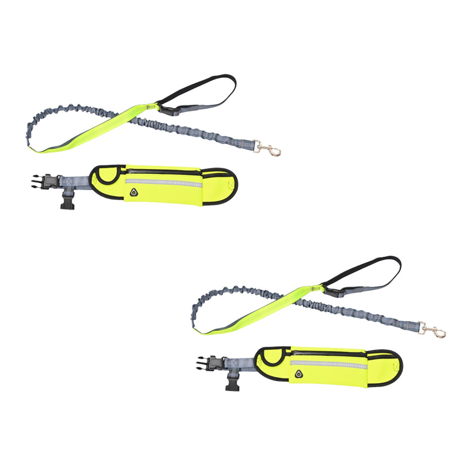 SOGA 2X Yellow Adjustable Hands-Free Pet Leash Bag Dog Lead Walking Running Jogging Pet Essentials $ 55.90