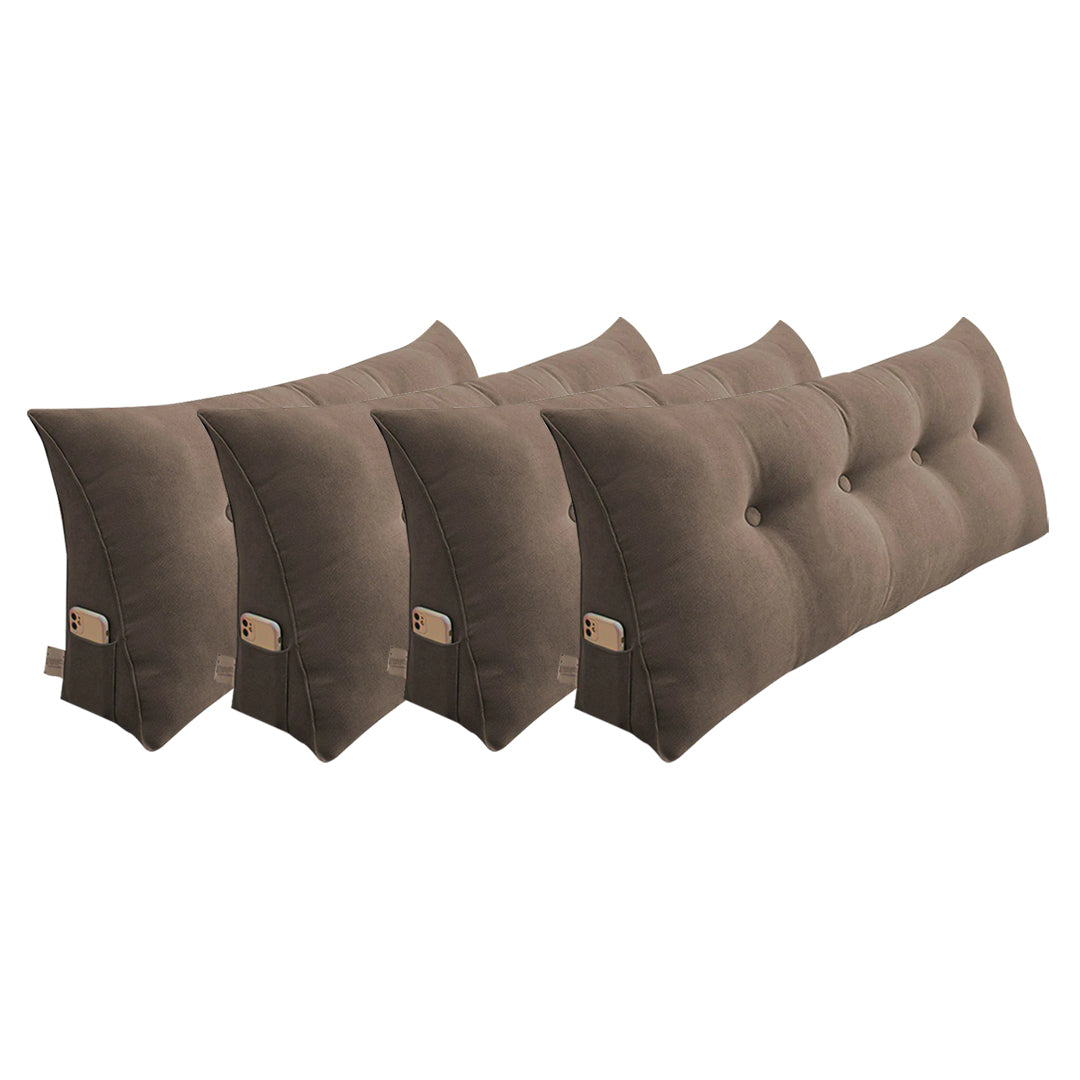 SOGA 4X 120cm Coffee Triangular Wedge Bed Pillow Headboard Backrest Bedside Tatami Cushion Home Decor