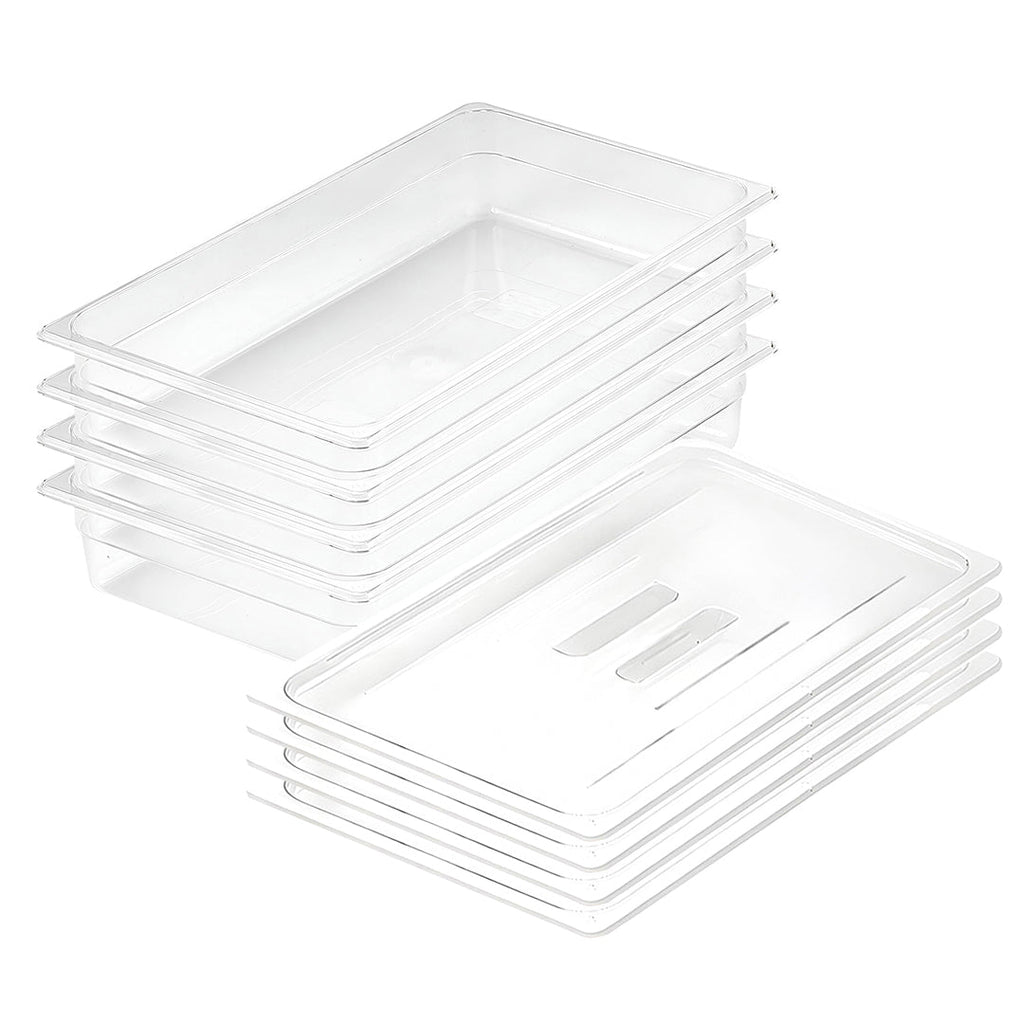 SOGA 100mm Clear Gastronorm GN Pan 1/1 Food Tray Storage Bundle of 4 with Lid $ 223.50