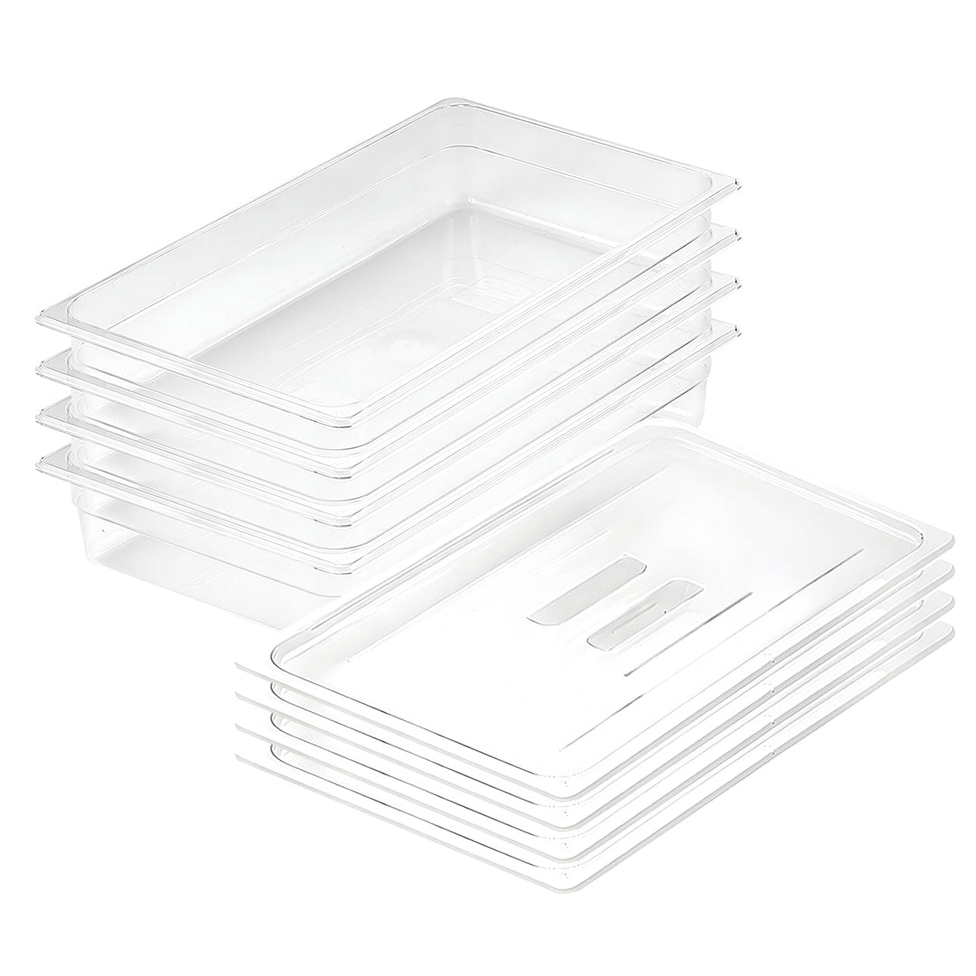 SOGA 100mm Clear Gastronorm GN Pan 1/1 Food Tray Storage Bundle of 4 with Lid $ 223.50