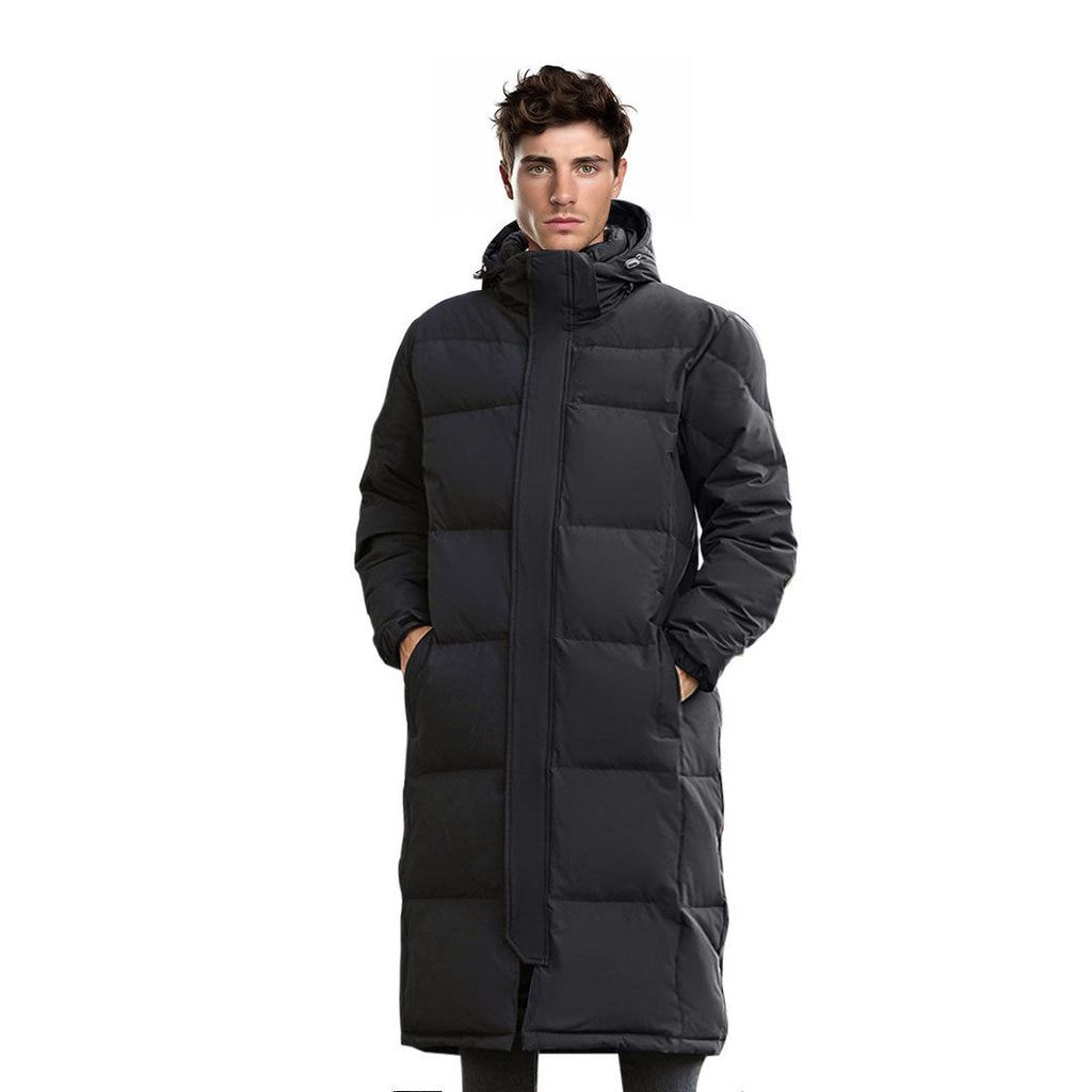 abbee Black Winter Hooded Overcoat Long Jacket Stylish Lightweight Quilted Warm Puffer Coat $ 233.50