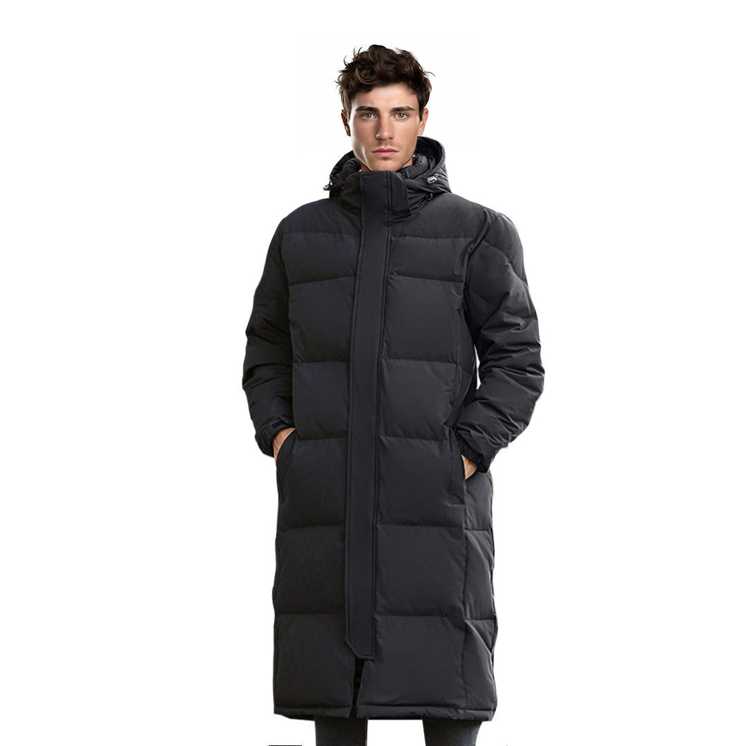 abbee Black Winter Hooded Overcoat Long Jacket Stylish Lightweight Quilted Warm Puffer Coat $ 233.50