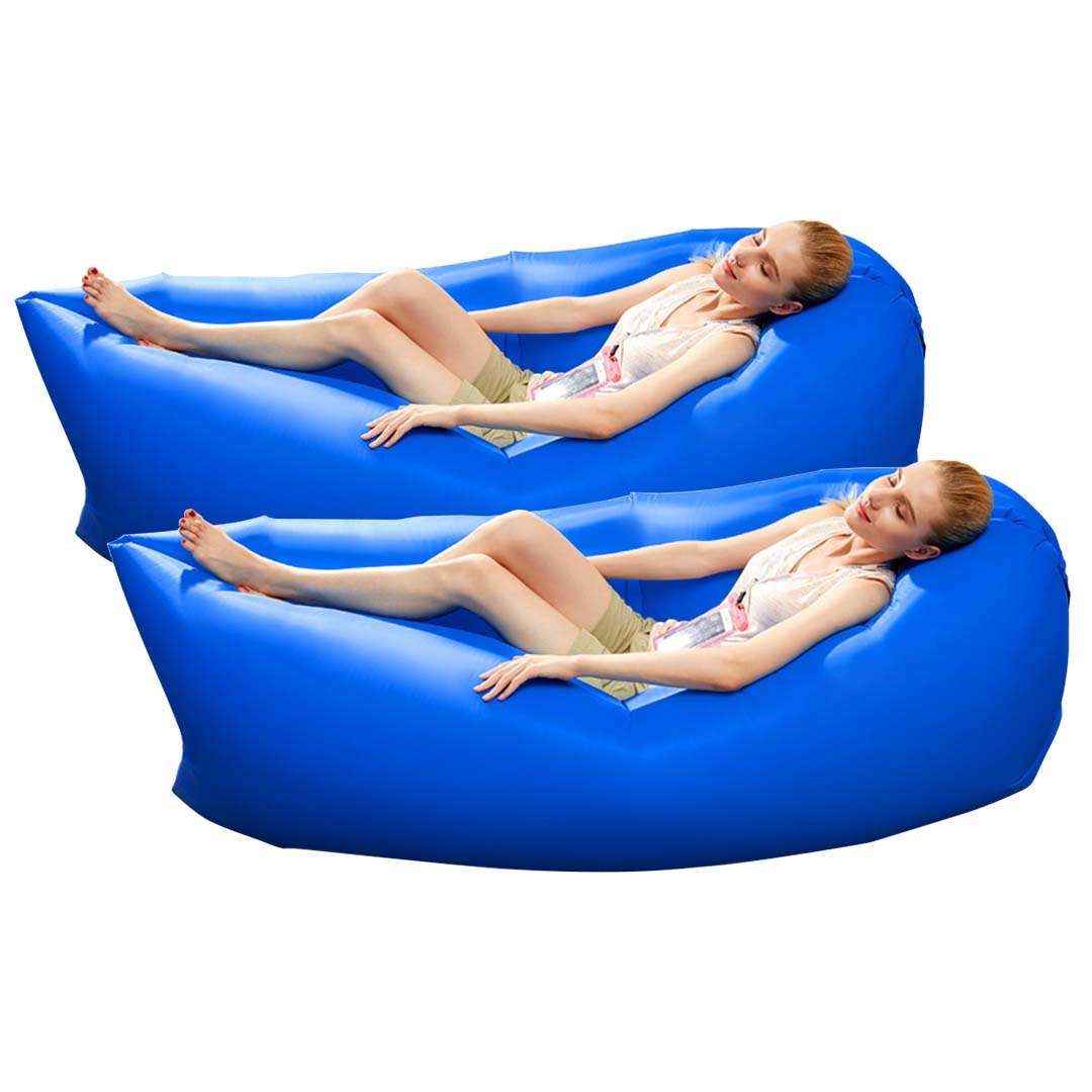 2X Fast Inflatable Sleeping Bag Lazy Air Sofa Blue $ 86