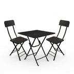SOGA Home & Living Bundle – Black Folding Dining Table & 2 Foldable Chairs for Home Decor $ 0