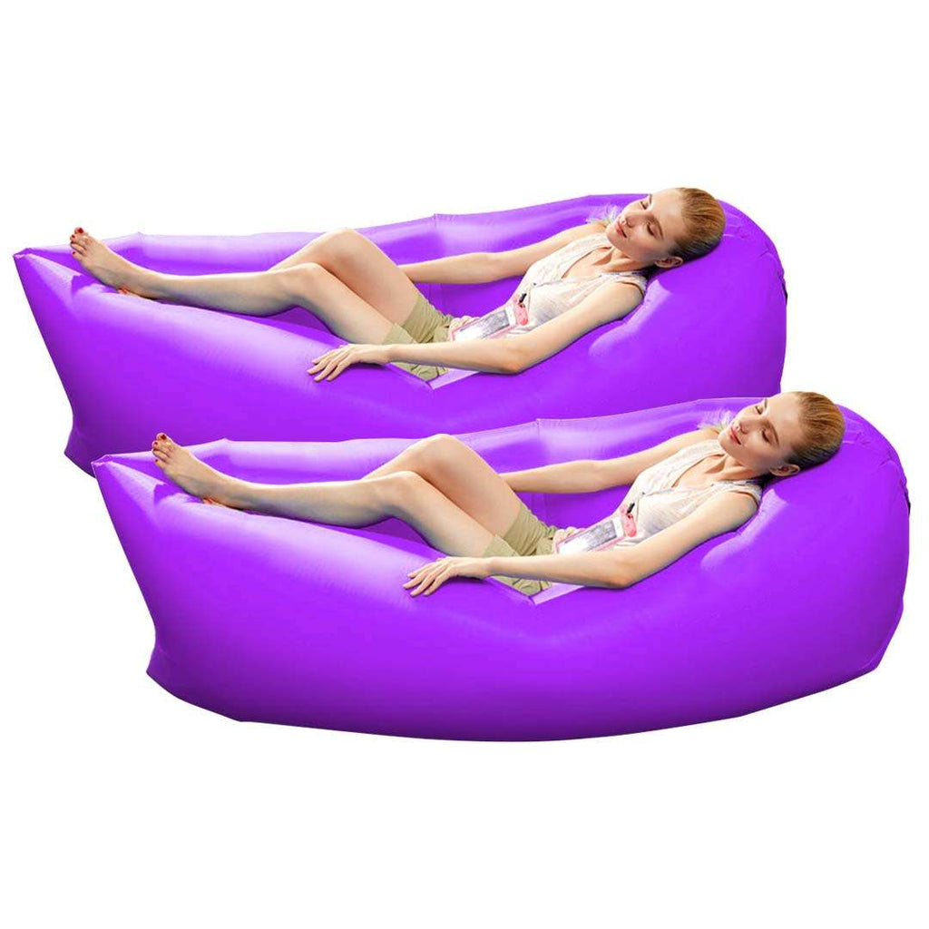 2X Fast Inflatable Sleeping Bag Lazy Air Sofa Purple $ 86