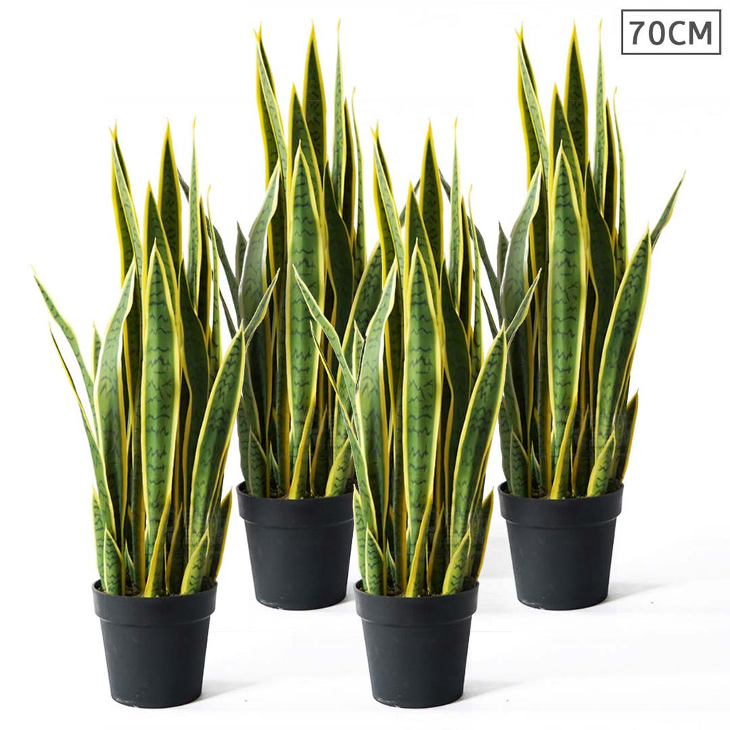 SOGA 4X 70cm Artificial Indoor Yellow Edge Tiger Piran Fake Decoration Tree Flower Pot Plant $ 379.90