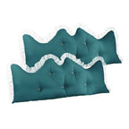 SOGA 2X 120cm Blue-Green Princess Bed Pillow Headboard Backrest Bedside Tatami Sofa Cushion with Ruffle Lace Home Decor