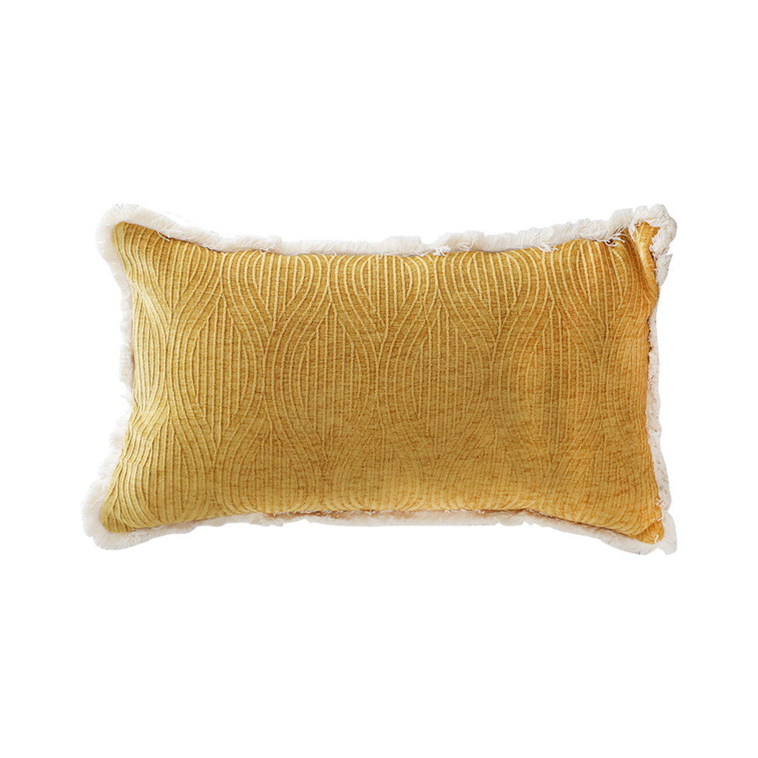SOGA 35cm Throw Pillow Turmeric Yellow Aesthetic Chenille Texture for Home Decor $ 66.90