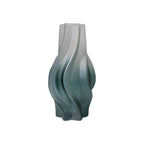 SOGA 32cm Glass Vase Blue with Beautiful glass Bubble Texture Art Vases
