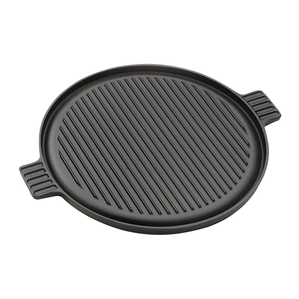 SOGA 43cm Round Ribbed Cast Iron Frying Pan Skillet Steak Sizzle Platter with Handle $ 72.50