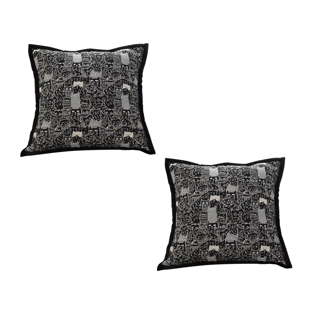 SOGA 2X 45cm Throw Pillow Black Cat Paradise Wide Border Decorative Cushion for Living Room $ 97.50