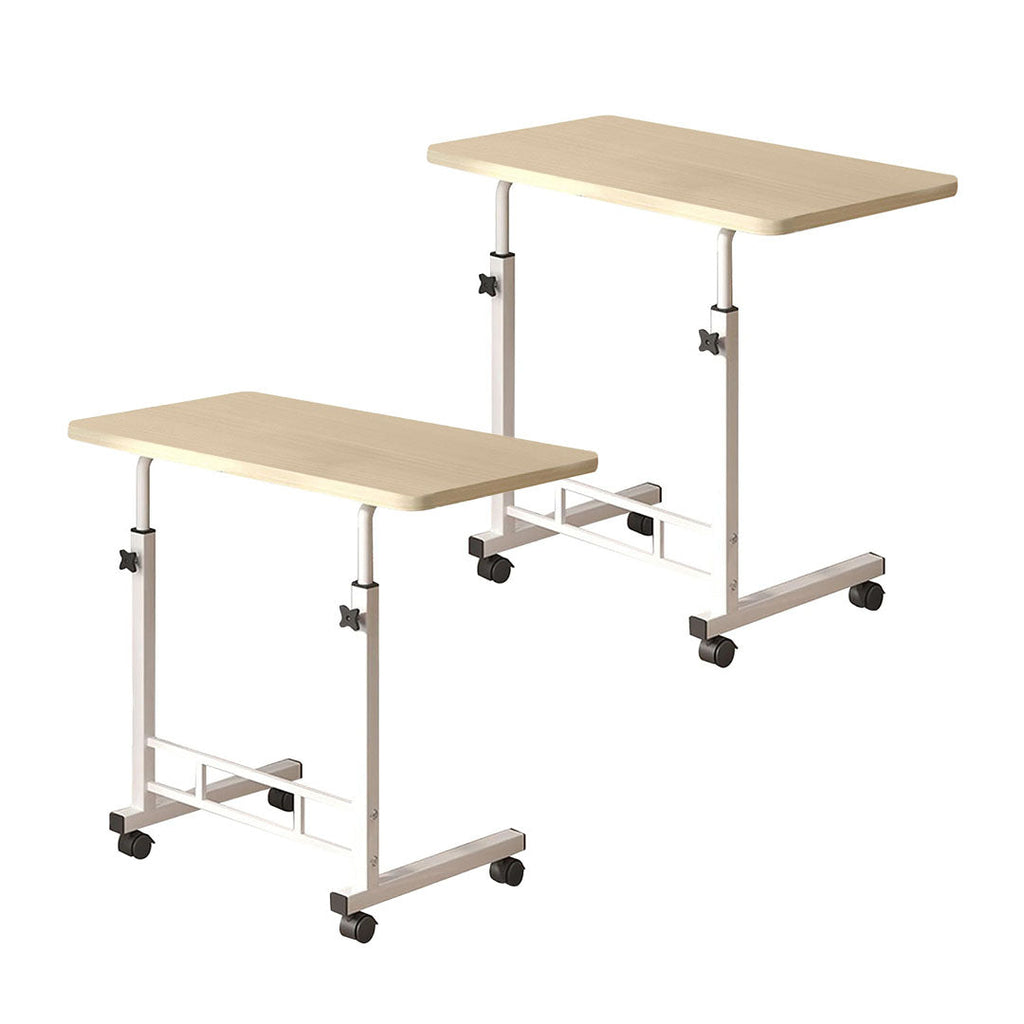 SOGA 2X 40x80cm White Maple Bedside Table Movable Bedroom Desk Student Computer Table $ 144.50